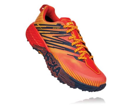 Hoka One One Speedgoat 4 GORE-TEX - Tenis Corrida Trilha Homem Vermelhas / Douradas | PT-SpEAkLt